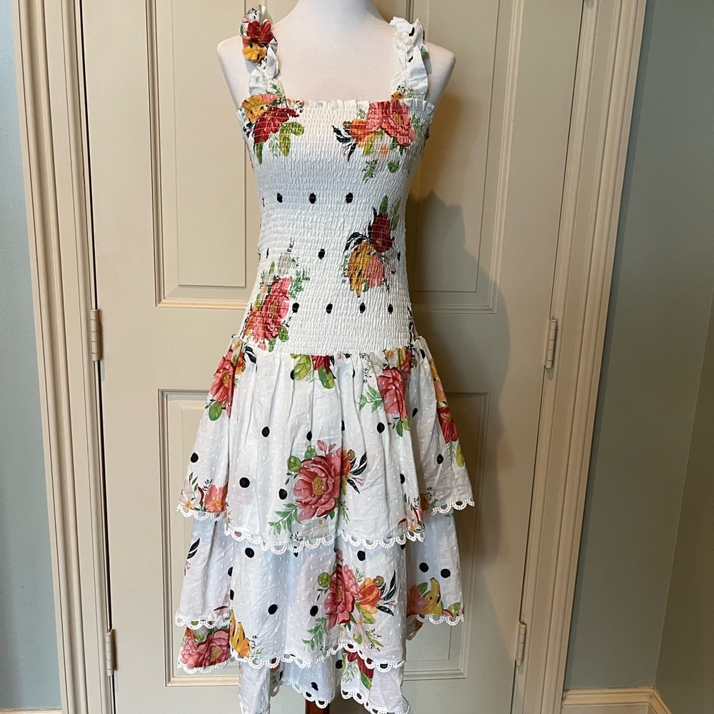 BNWT FARM Rio Nanaju Midi Dress in White Size X-Small - Picture 6 of 9